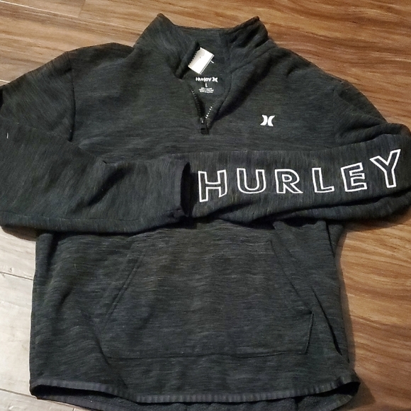 Hurley Charcoal Zip-Up Sweater - Picture 3 of 4